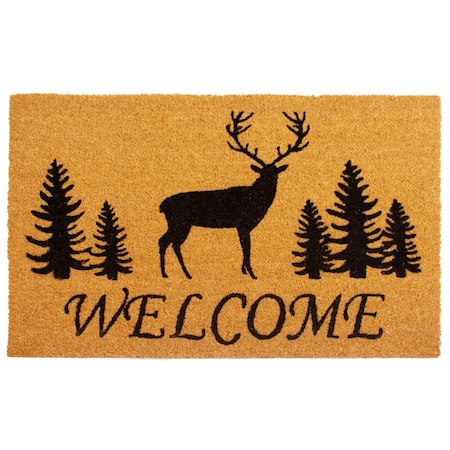 Configuracion 24 x 36 in. Elk Forest Welcome Rectangular Doormat Natural & Black CO3360064